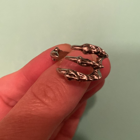 🆕Unisex Silver-Plated Dragon Claw Ring- Adjustable Size 9 as pictured - Picture 5 of 8